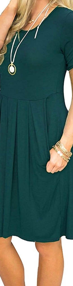 Short Sleeve Stretchy Empire Cut Dress